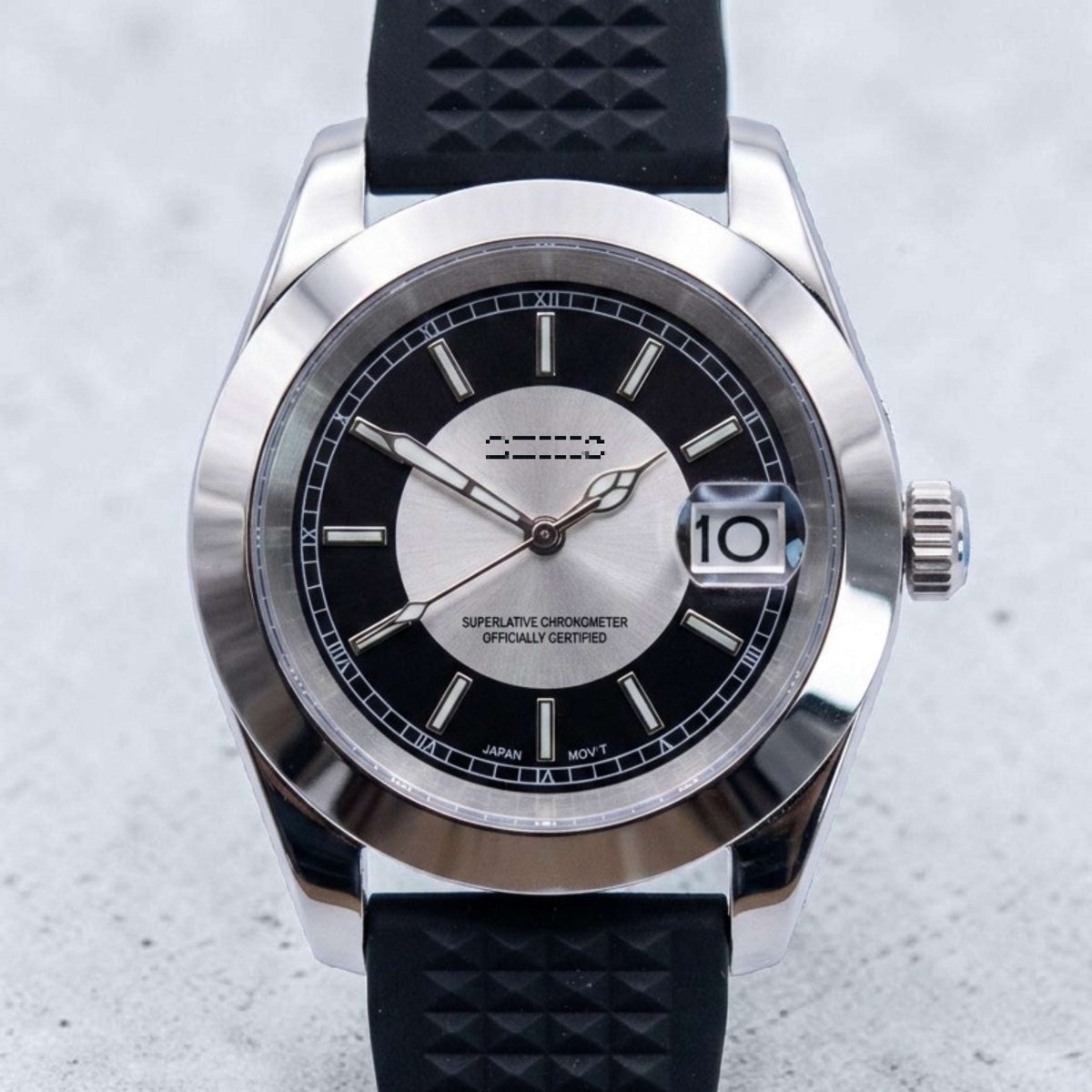 Seiko Mod Datejust Silver Black Dial -with NH35 automatic movement by Modtime Creations