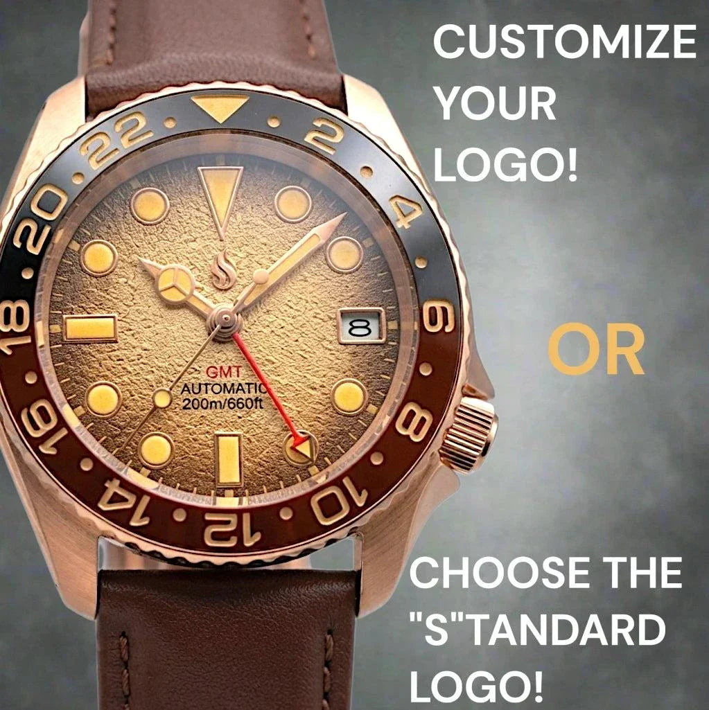 Seiko mod watches Rose Gold SKX 42 mm Submariner GMT by Modtime Creations 