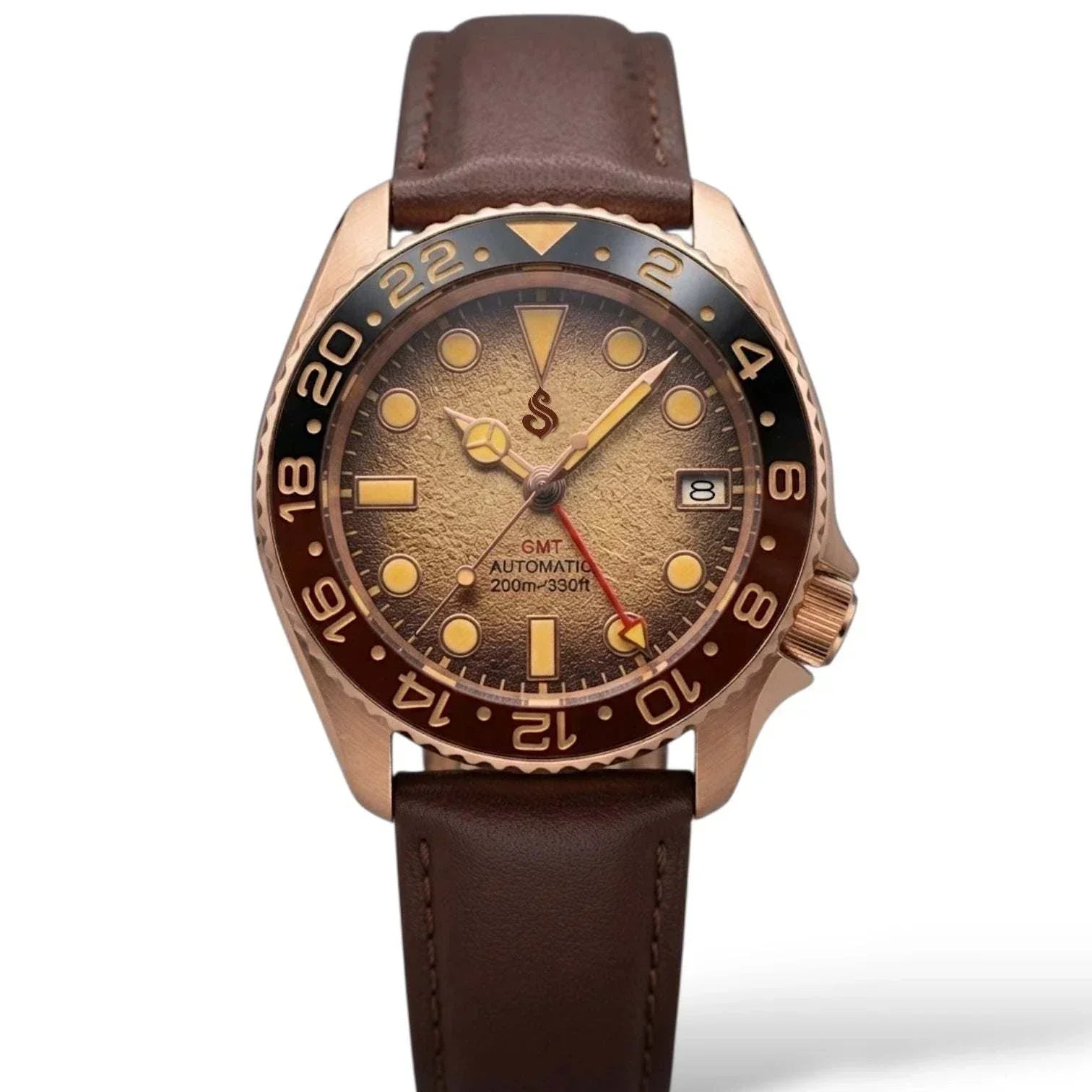 Seiko mod watches Rose Gold  SKX 42 mm Submariner GMT by Modtime Creations 