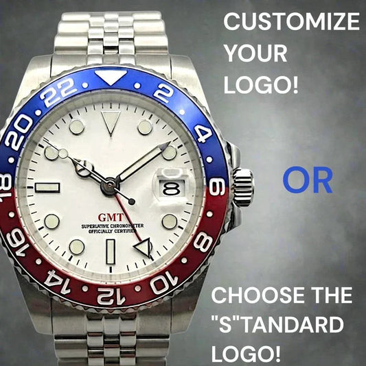 Seiko mod watches Submariner GMT red blue "Superman" built by Modtime Creations 