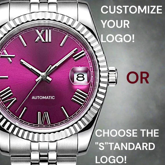 Seiko mod watches datejust "Fuchsia" Purple Dial Fluted Bezel with jubilee-style bracelet at Modtime Creations 