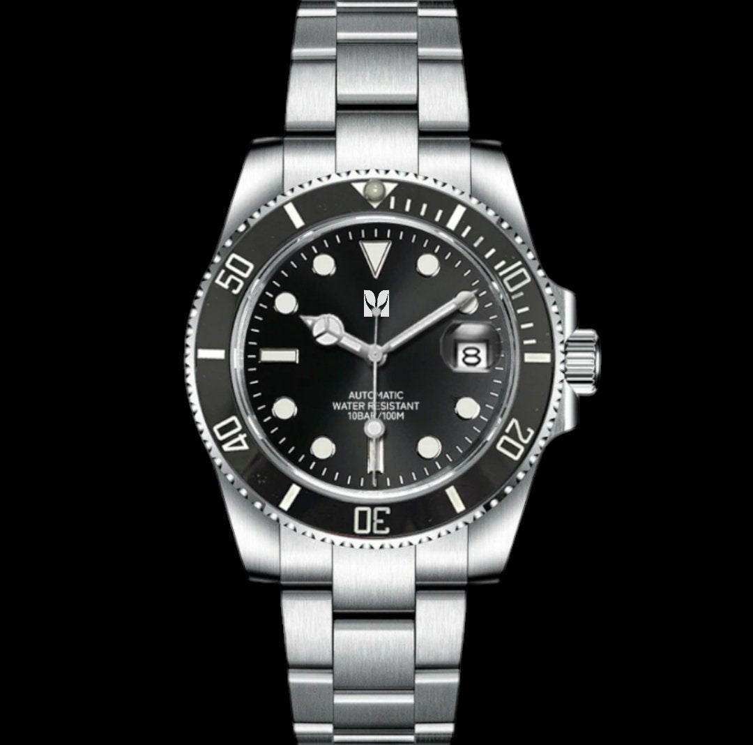 Seiko mod submariner black bezel and dial 