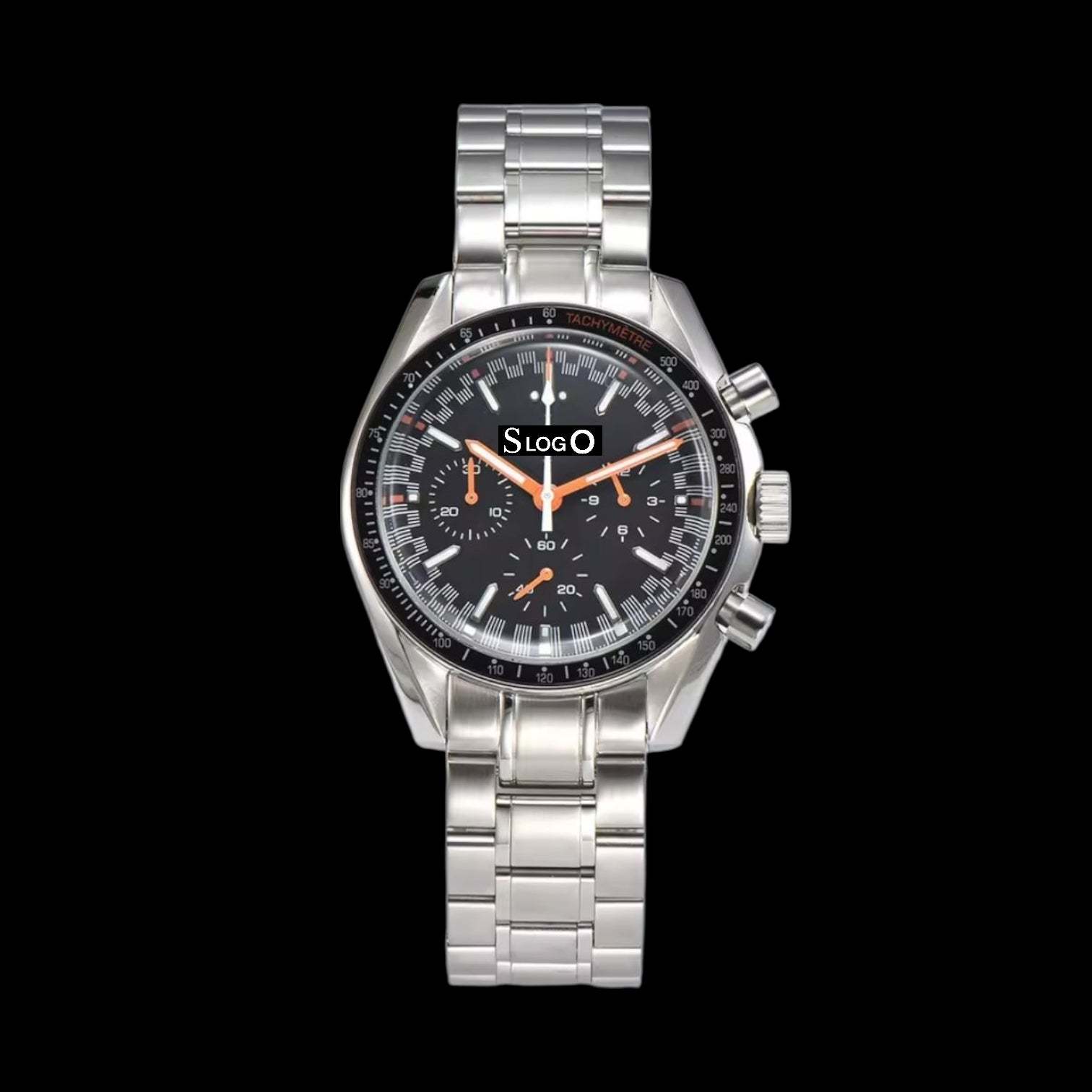 Seiko Mod Speedmaster Black Orange - Modtime Creations