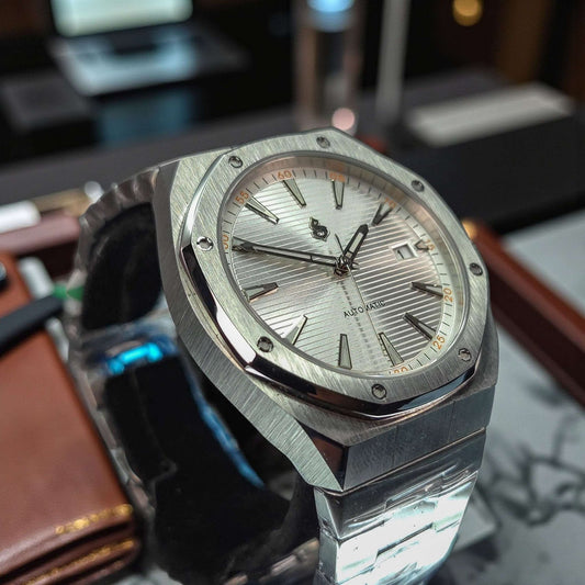 Custom Handcrafted S Mod AquaOak Series - White Dial - MODTIME