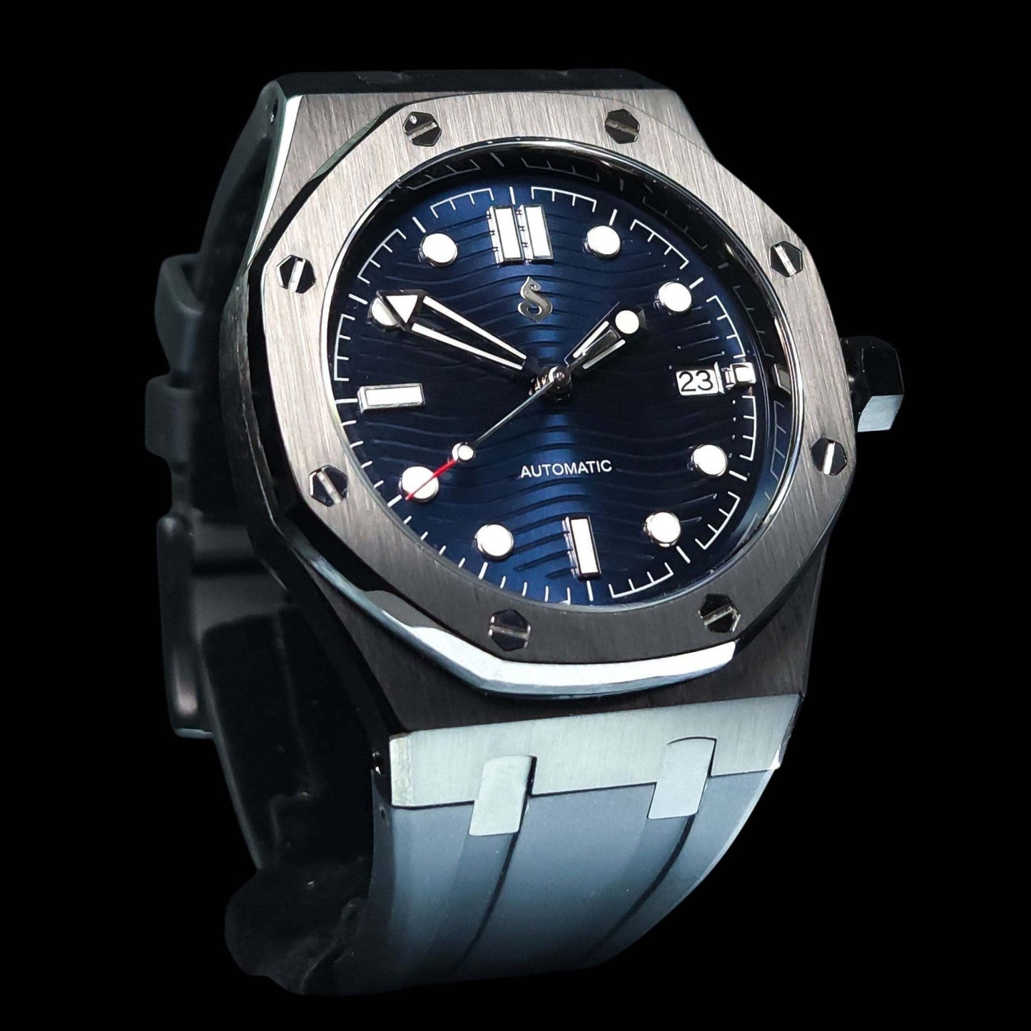 Seiko Mod Watch Black Dial Aquaterra Seamaster | Royal Oak Fusion