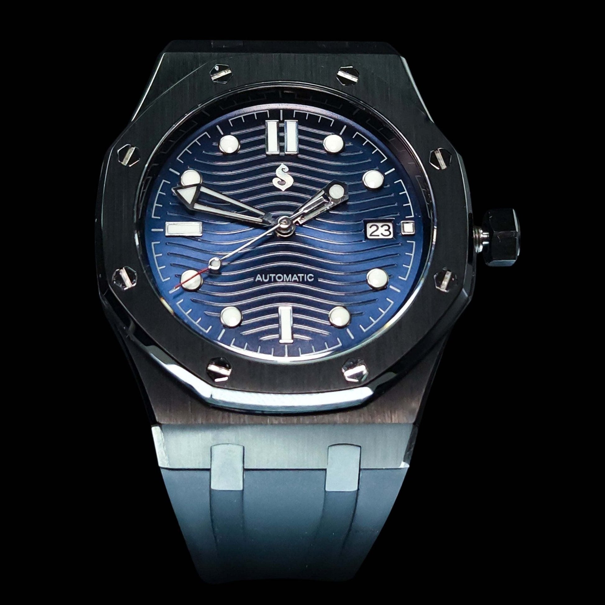 Seiko Mod Watch Black Dial Aquaterra Seamaster | Royal Oak Fusion