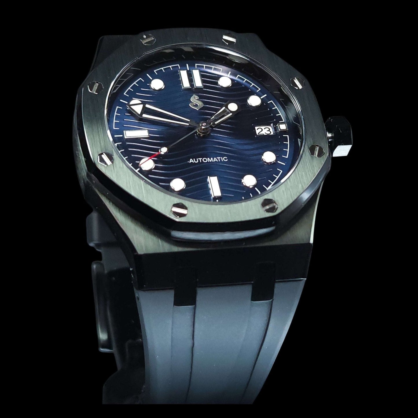 Seiko Mod Watch Black Dial Aquaterra Seamaster | Royal Oak Fusion