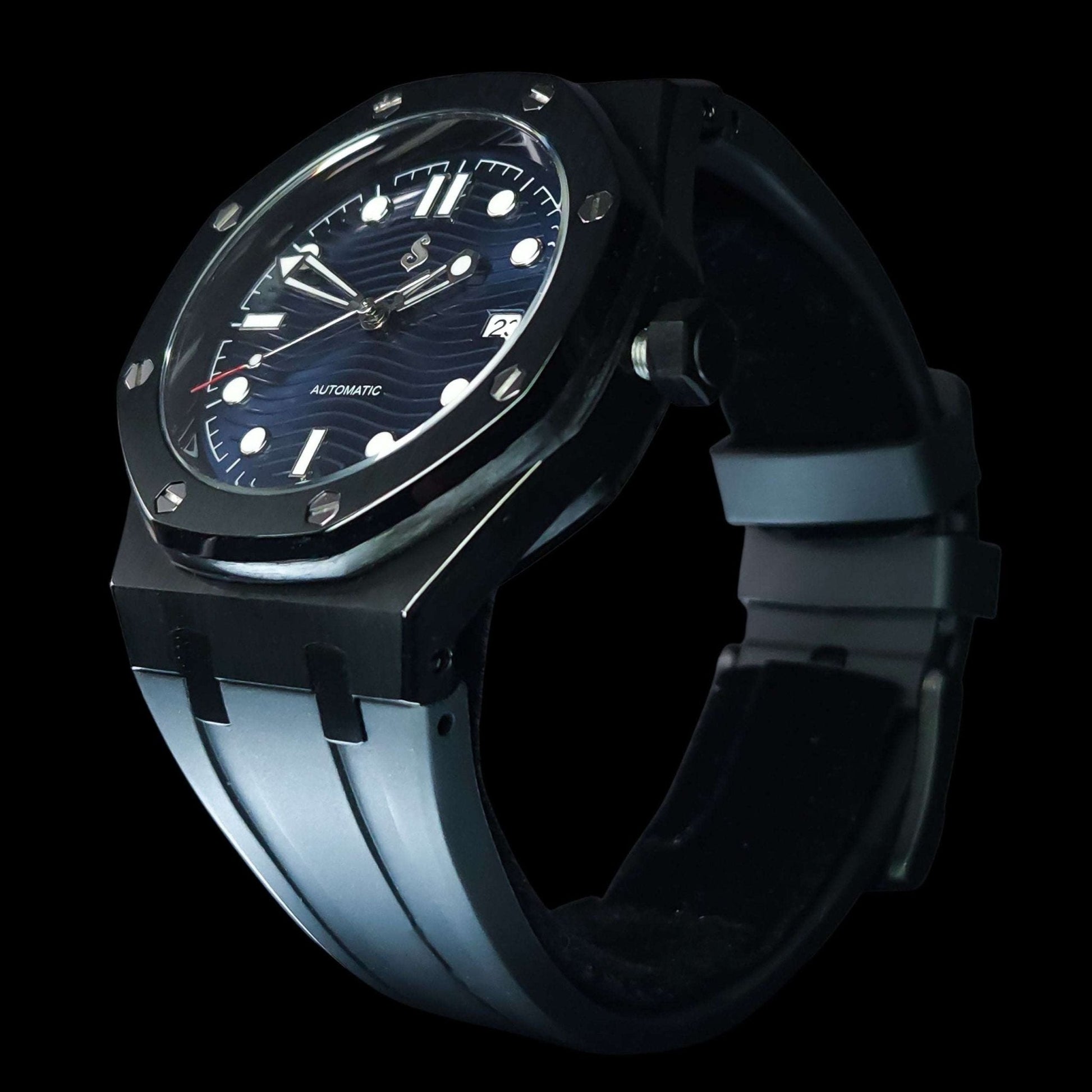 Seiko Mod Watch Black Dial Aquaterra Seamaster | Royal Oak Fusion