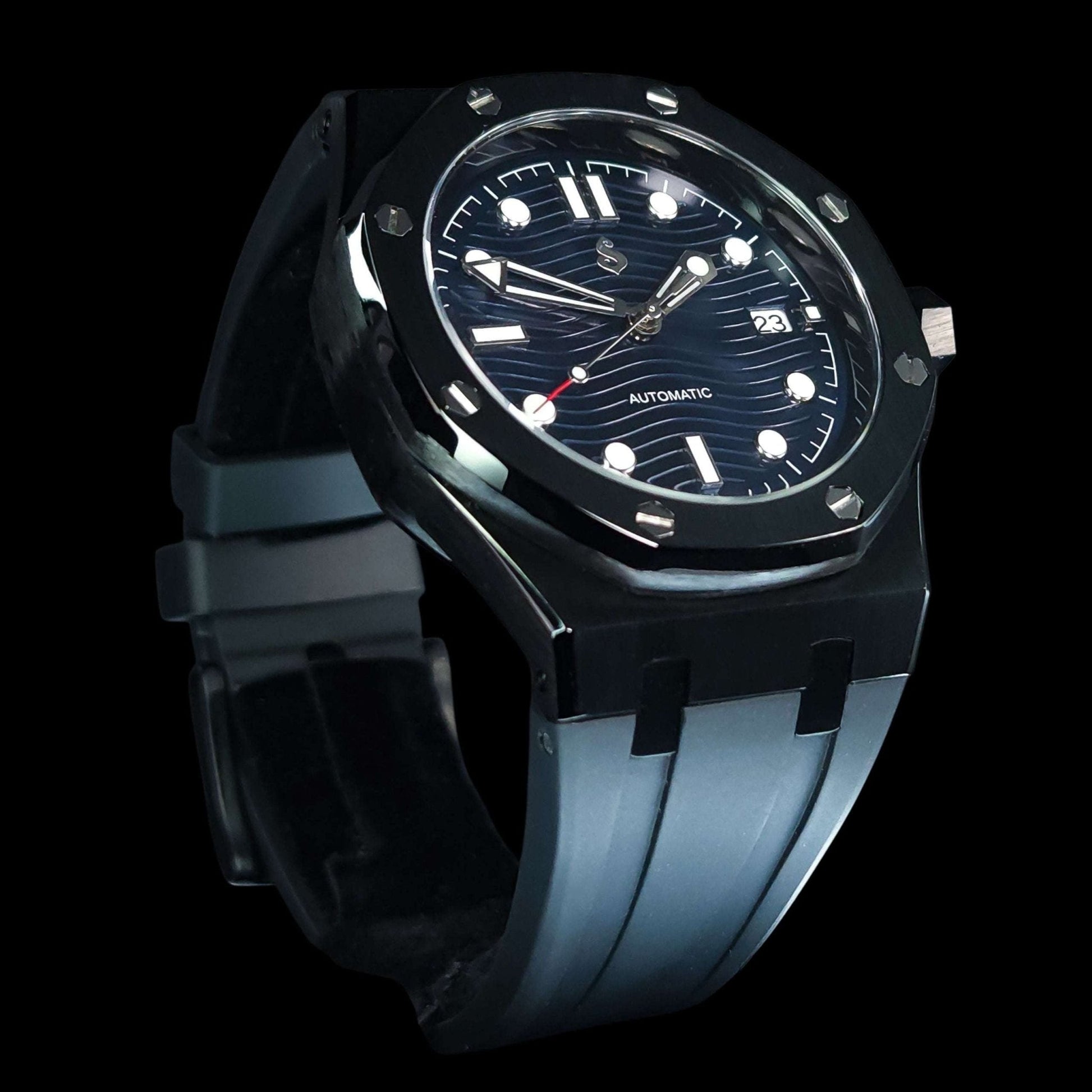 Seiko Mod Watch Black Dial Aquaterra Seamaster | Royal Oak Fusion