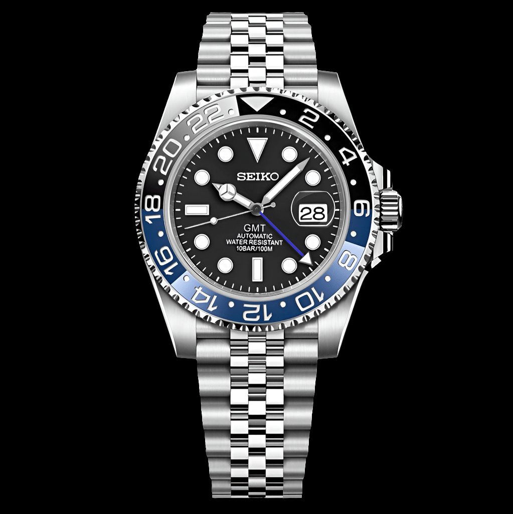 Custom Seiko Mod " Batman " GMT Series - Modtime 