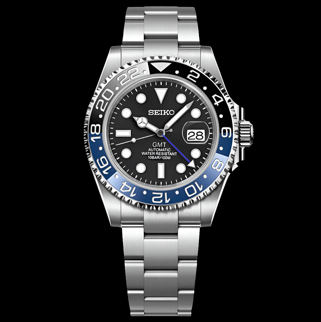 Custom Seiko Mod " Batman " GMT Series - Modtime 
