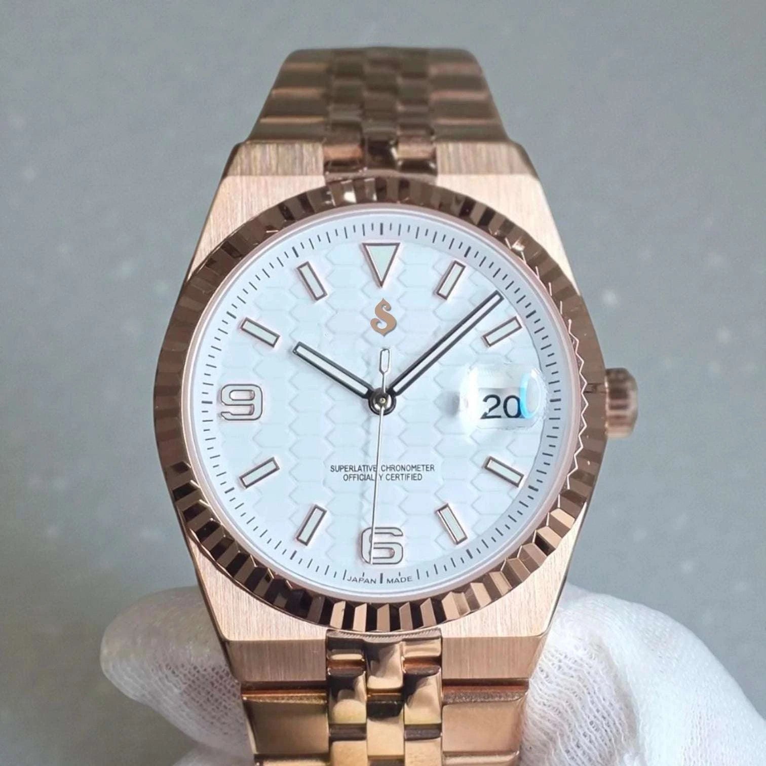 Date Window White Dial LD Rose Gold Mod - Modtime - MODTIME