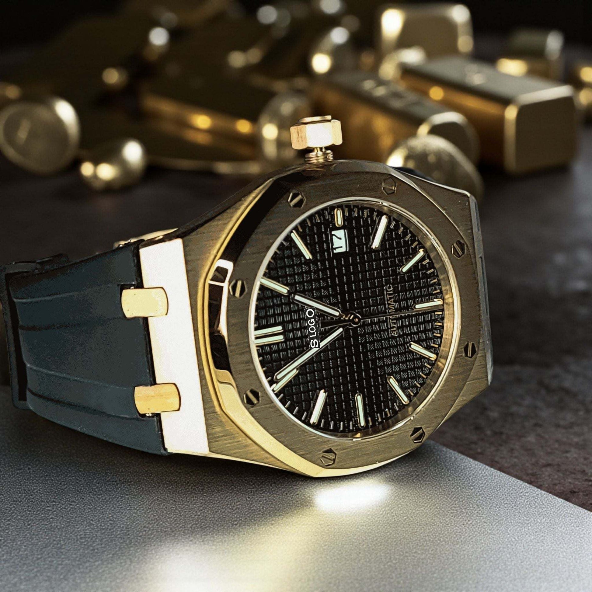 Seiko Mod Royal Oak Gold Black Series - Modtime Creations