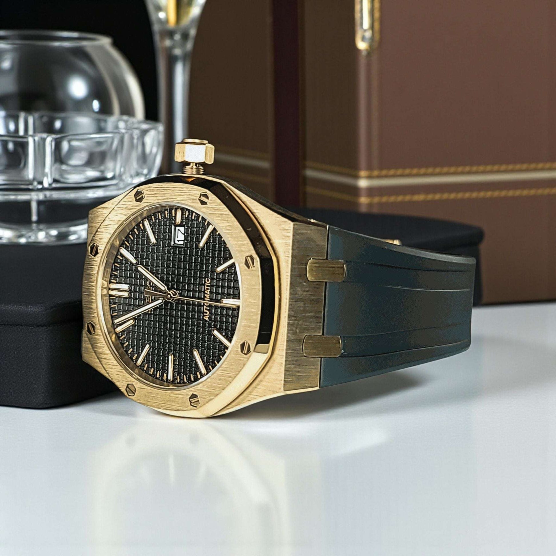 Seiko Mod Royal Oak Gold Black Series - Modtime Creations