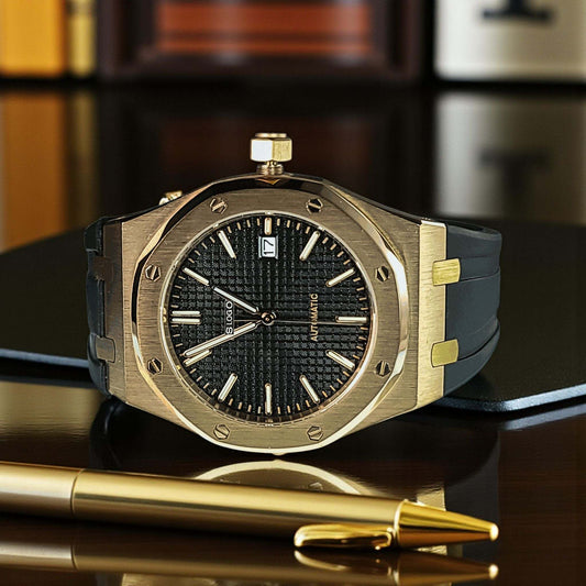 Seiko Mod Royal Oak Gold Black Series - Modtime Creations