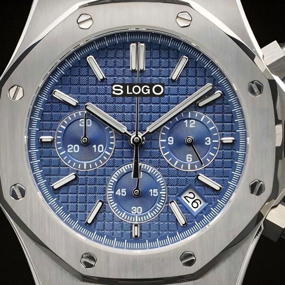 Modded Seiko aka SeikOak Custom Chrono Series Blue Dial - Modtime