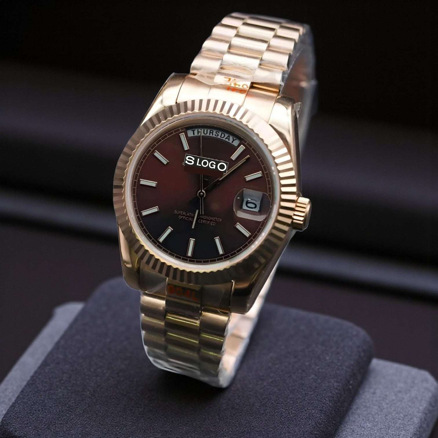 Modded Seiko Day Date Homage Custom Chocolate Dial Series