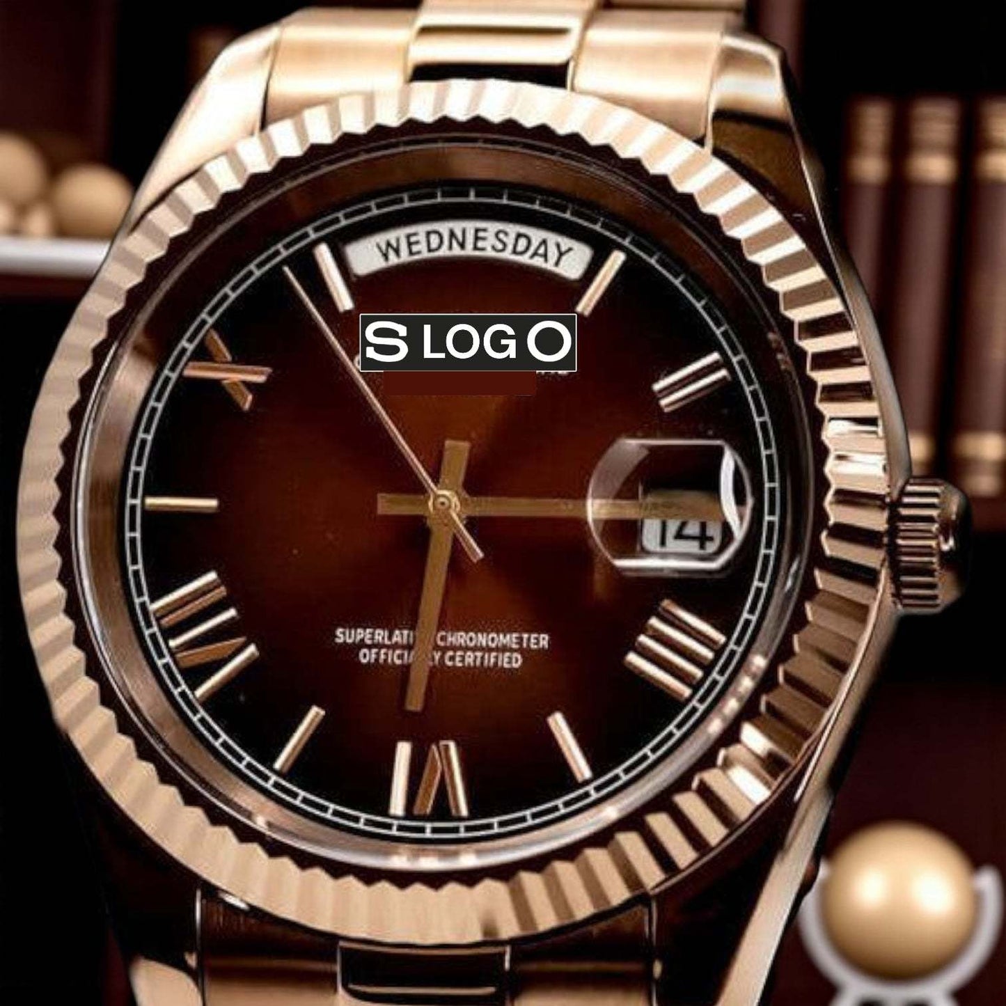 Modded Seiko Day & Date Roman Numerals Chocolate Dial Series