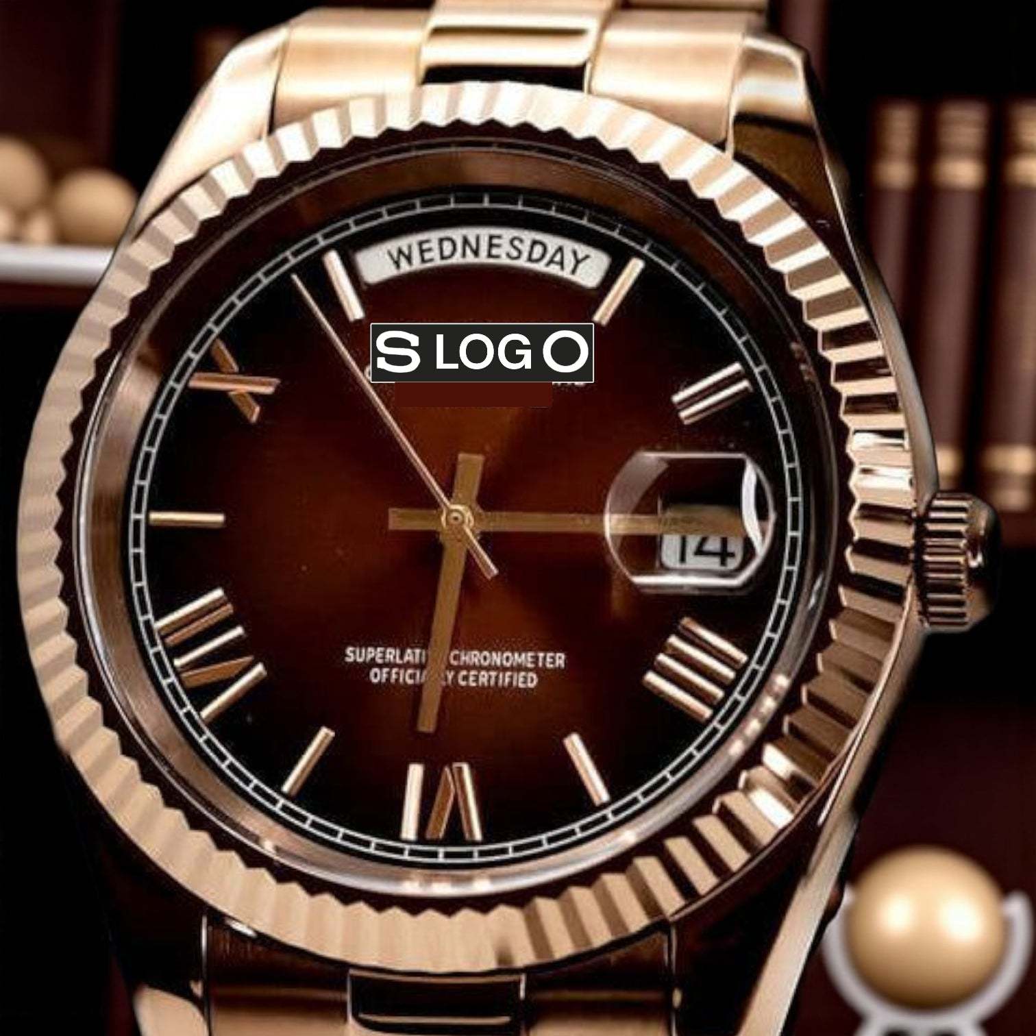 Modded Seiko Day & Date Roman Numerals Chocolate Dial Series