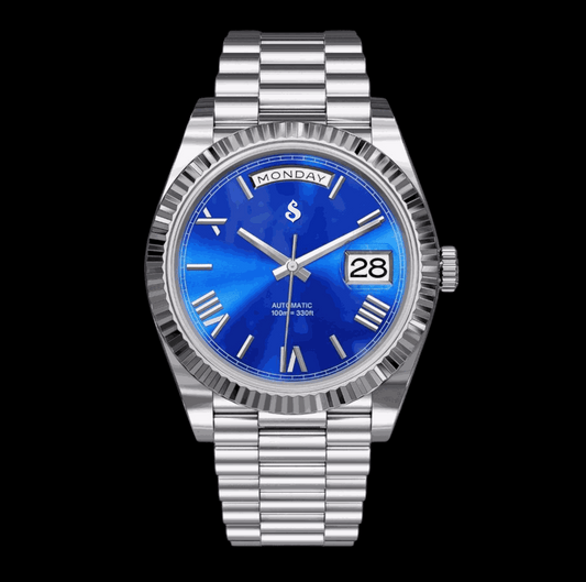 Modded S Day & Date Deep Blue Series - Modtime - MODTIME