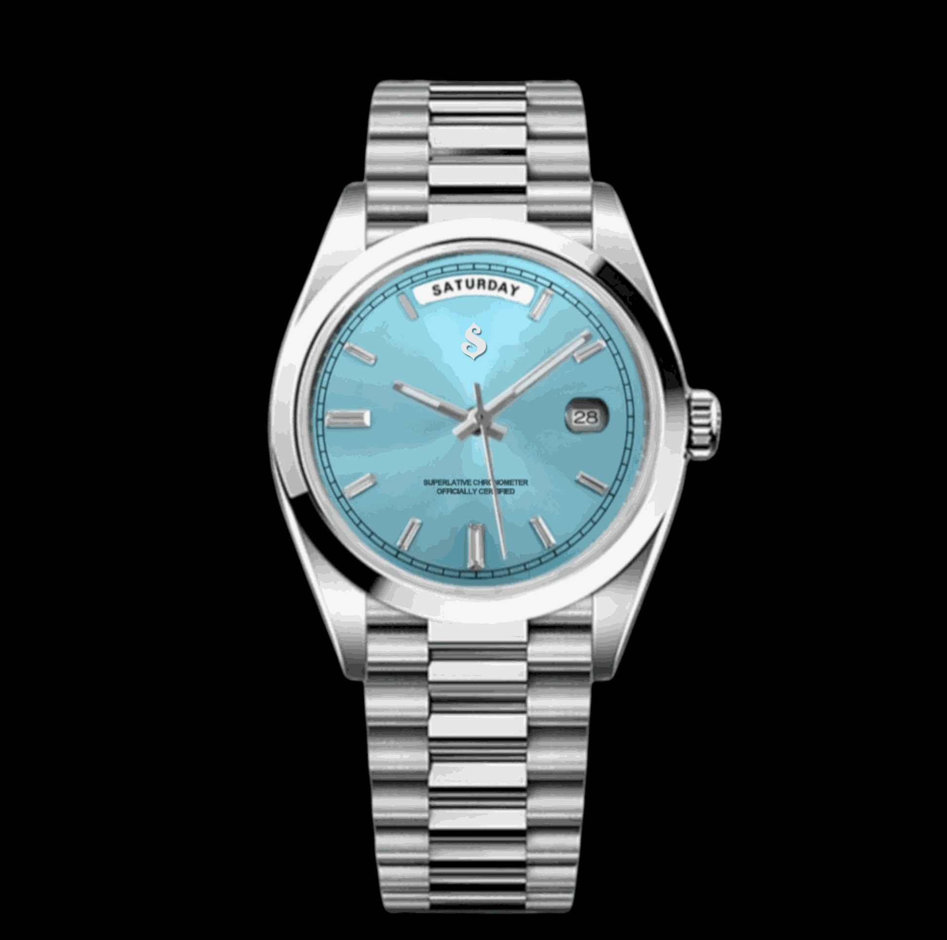 Modded S Day & Date Dial Tiff Blue Series - Modtime - MODTIME