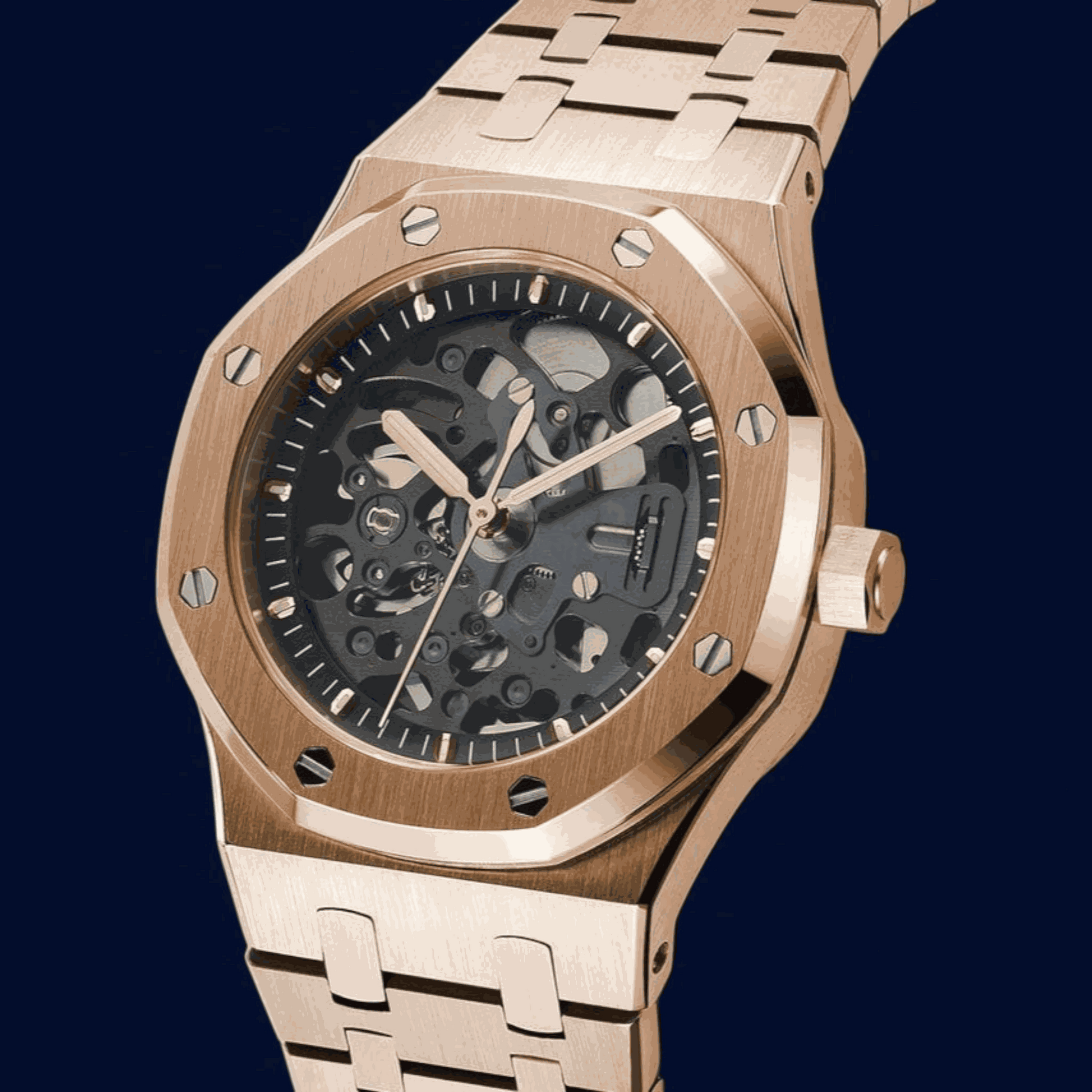Modded S Heritage "Oak" Skeleton aka SeikOak Series - Gold - MODTIME