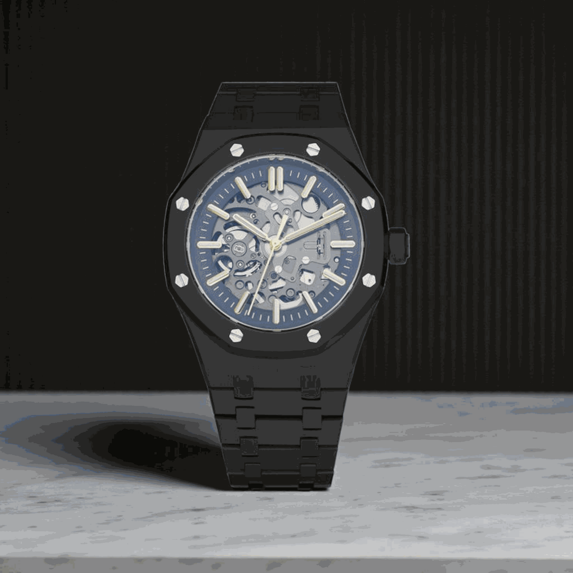 Modded S Heritage "Oak" Skeleton aka SeikOak Series - Midnight - MODTIME