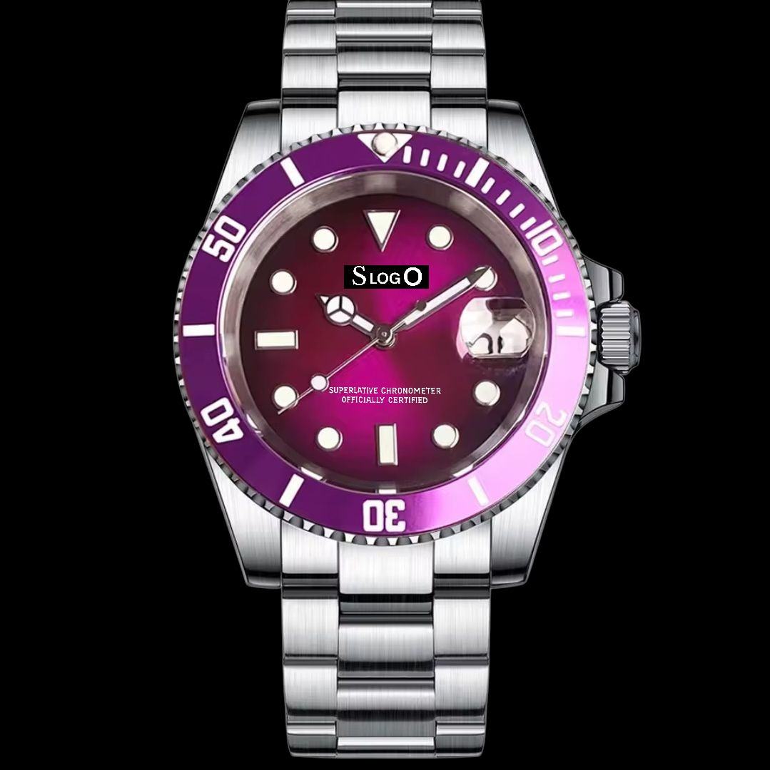Modded Seiko Watch Submariner aka Seikomariner Diver Purple Joker - Modtime Creations