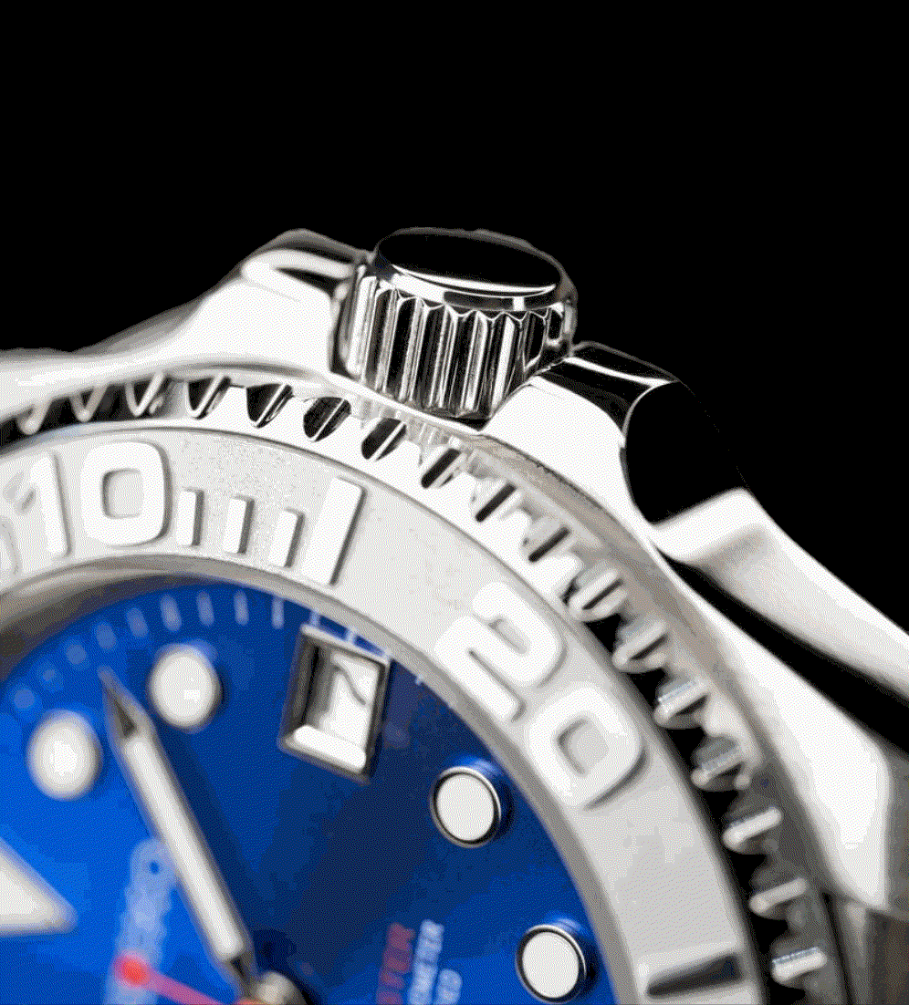 Modded S Rhodium Seikmaster Blue Eyes Diver Series - Modtime - MODTIME