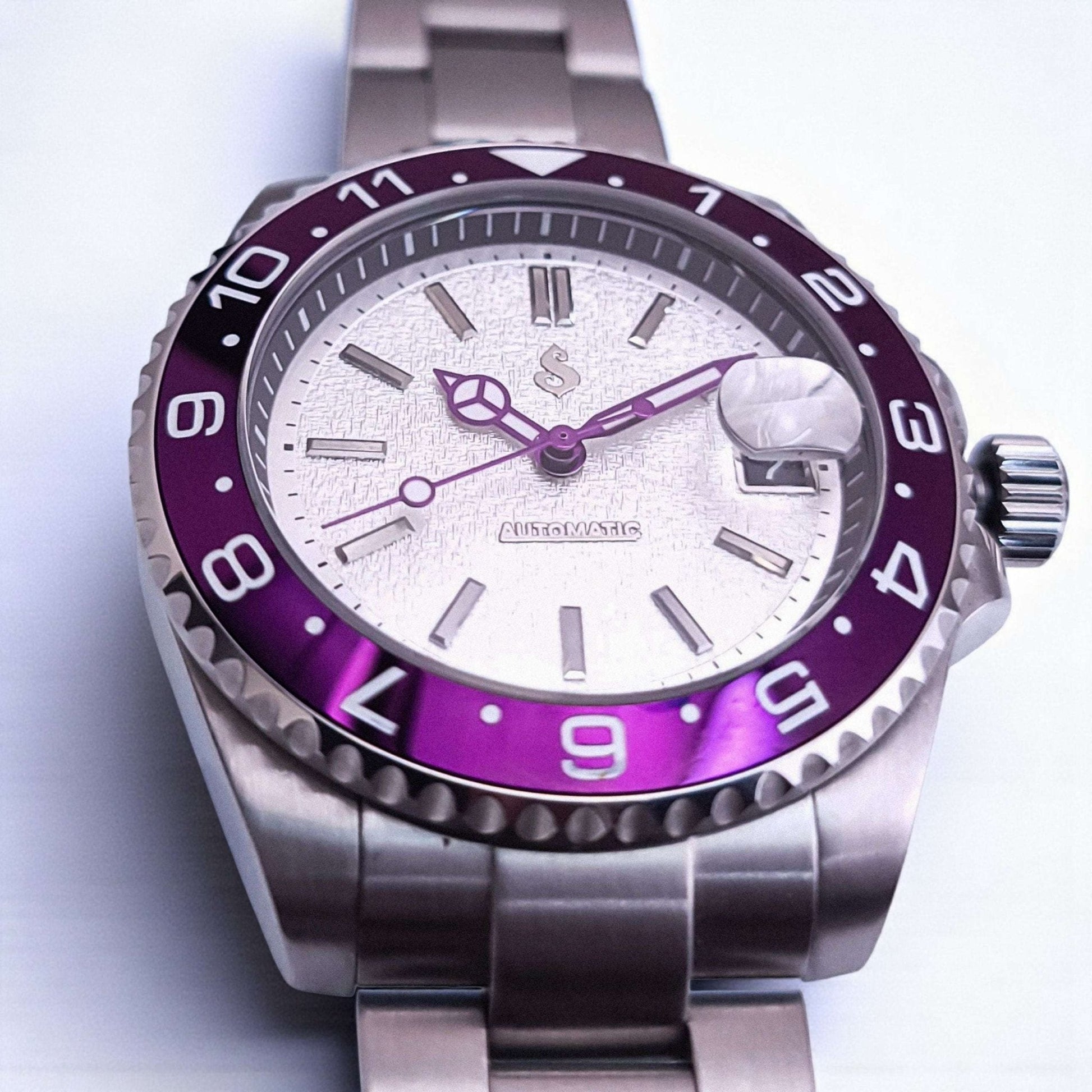 Modded Seiko Submariner Purple White Joker Sub Diver - Modtime