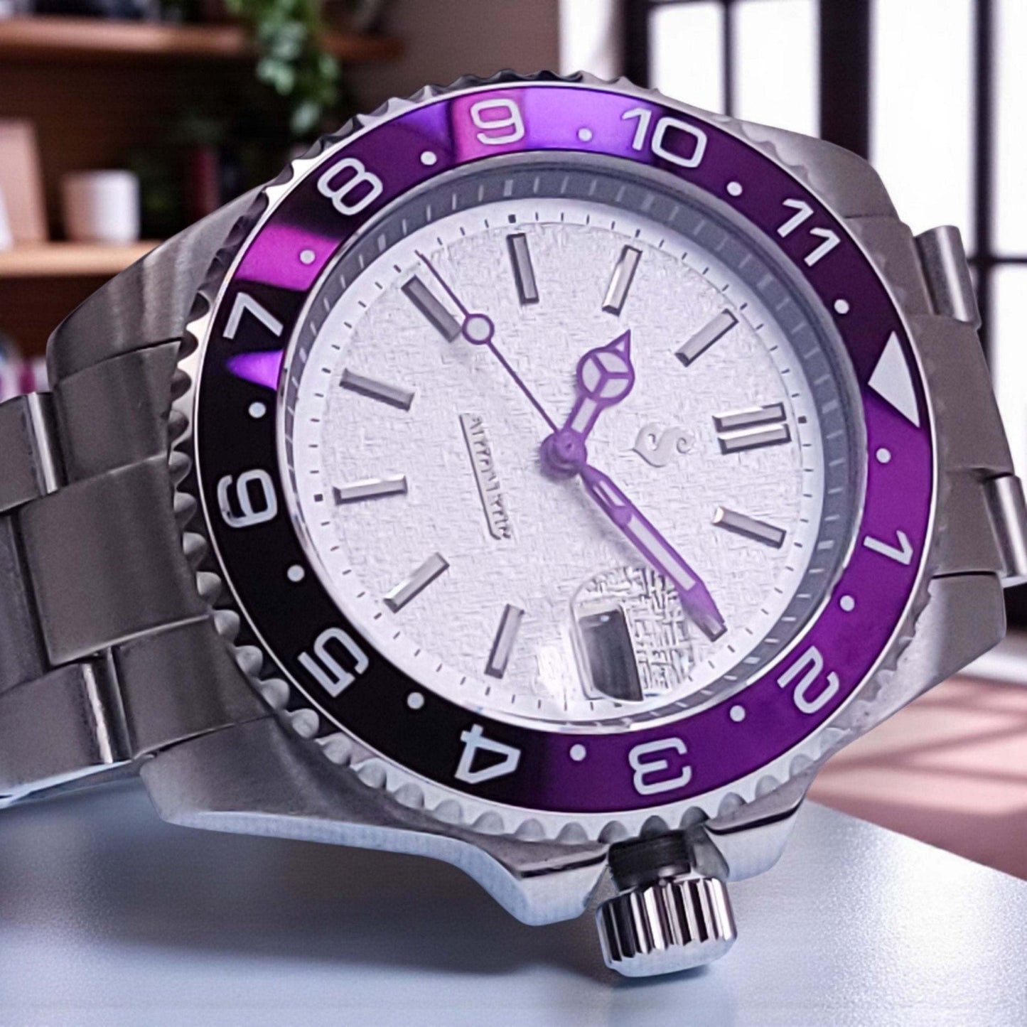 Modded Seiko Submariner Purple White Joker Sub Diver - Modtime