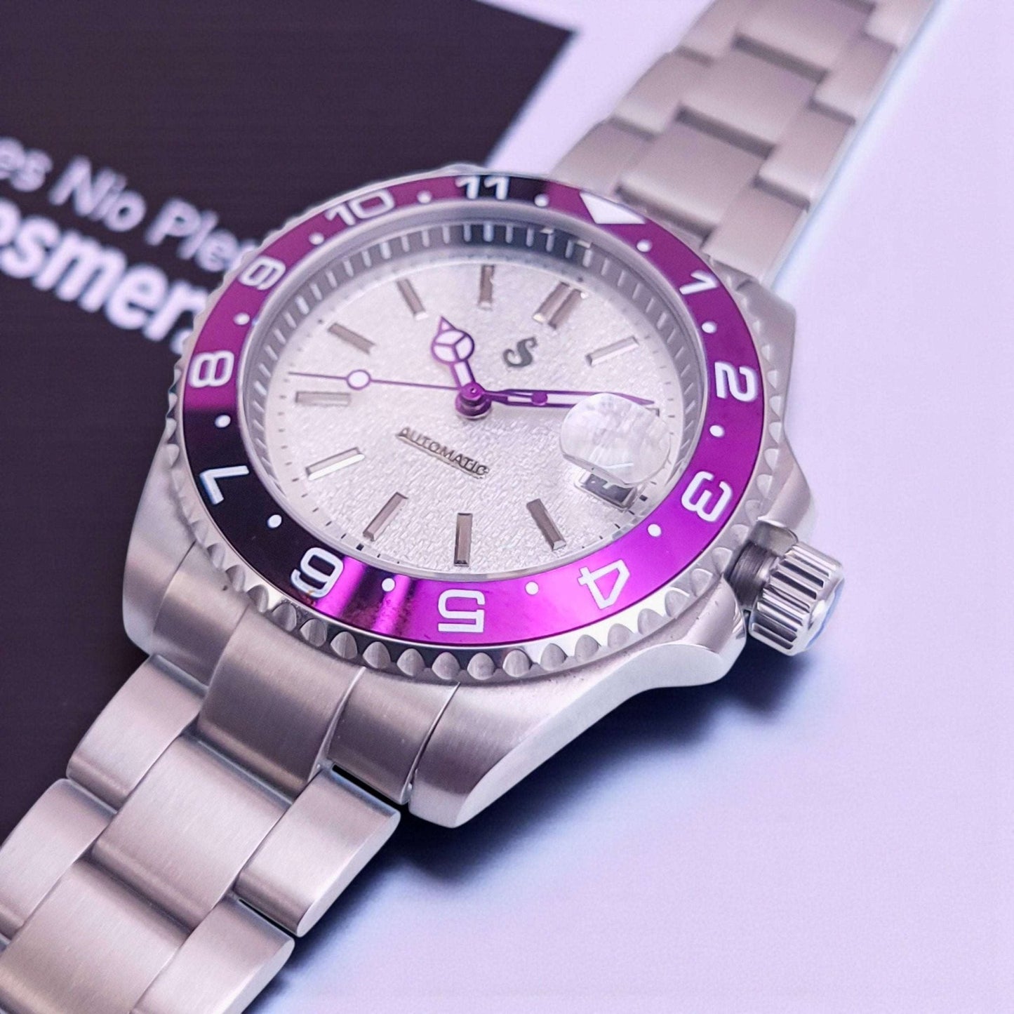 Modded Seiko Submariner Purple White Joker Sub Diver - Modtime