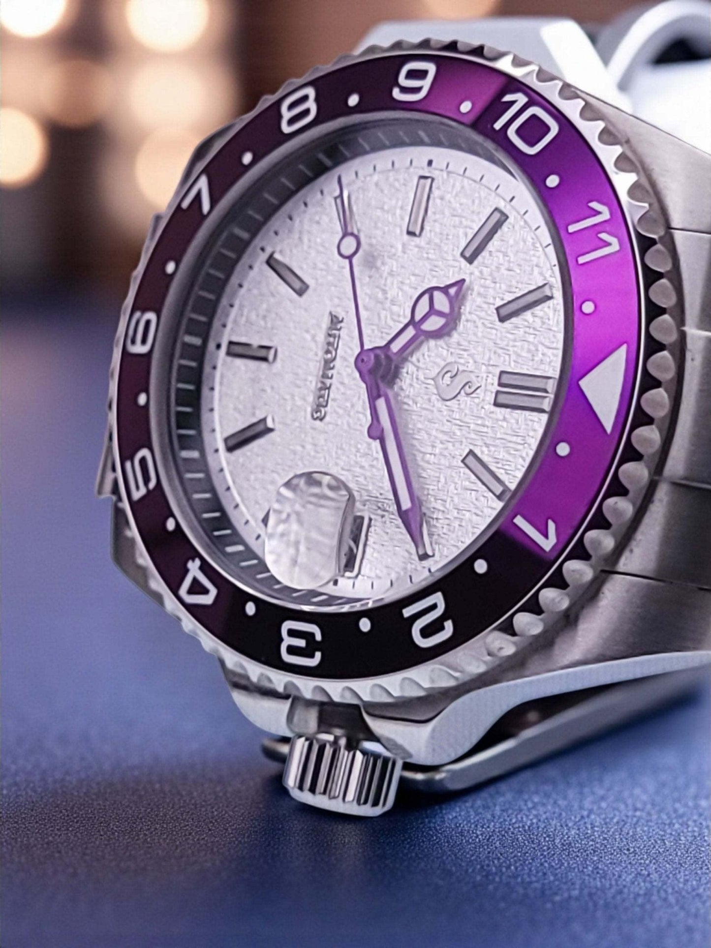 Modded Seiko Submariner Purple White Joker Sub Diver - Modtime