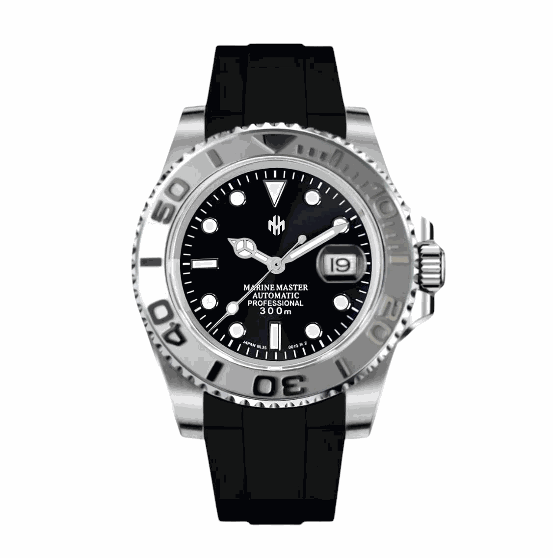 Modded Seiko Black Silver Yachtmaster Diver Series - MODTIME