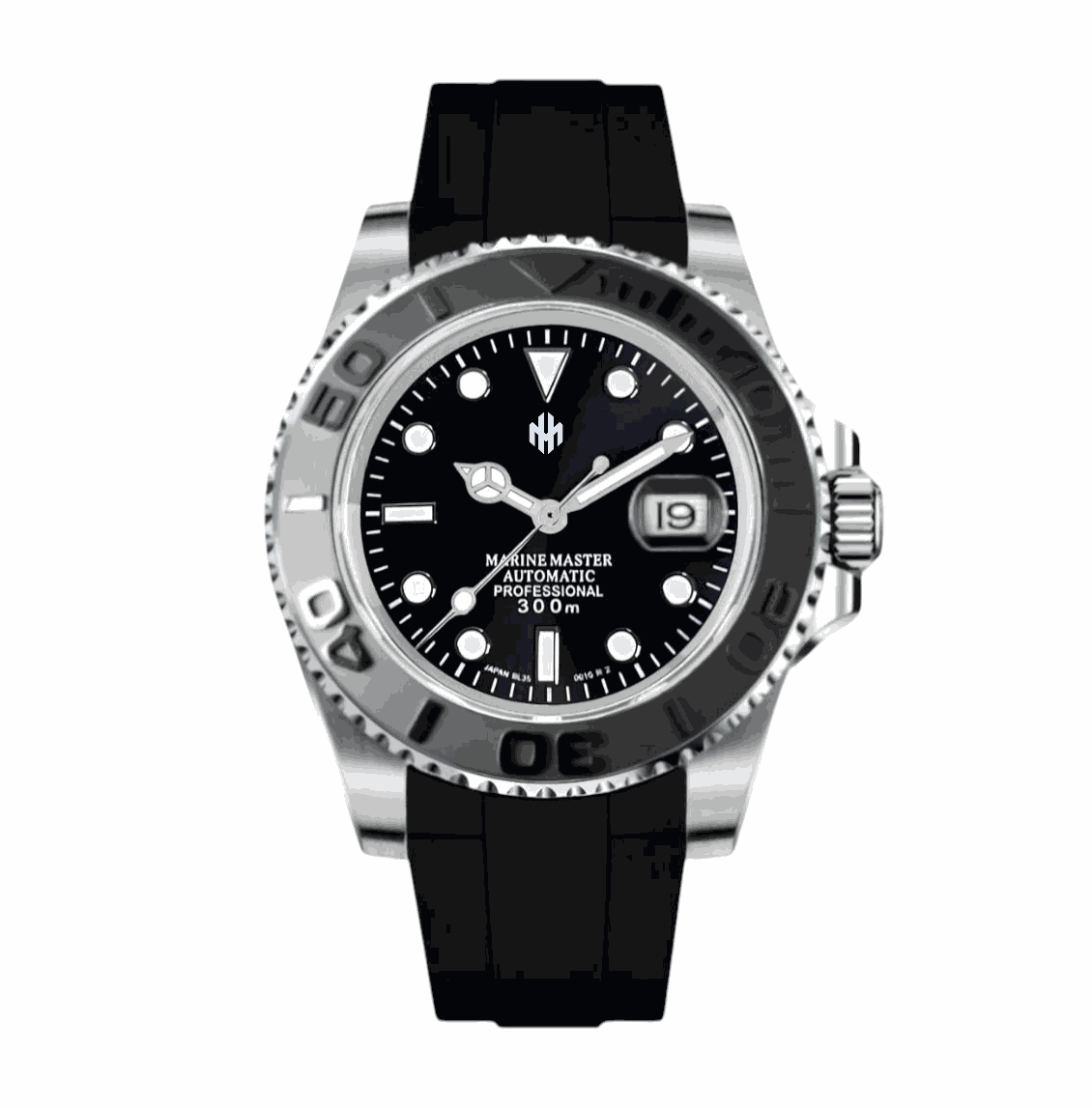 Modded Seiko Black Silver Yachtmaster Diver Series - MODTIME