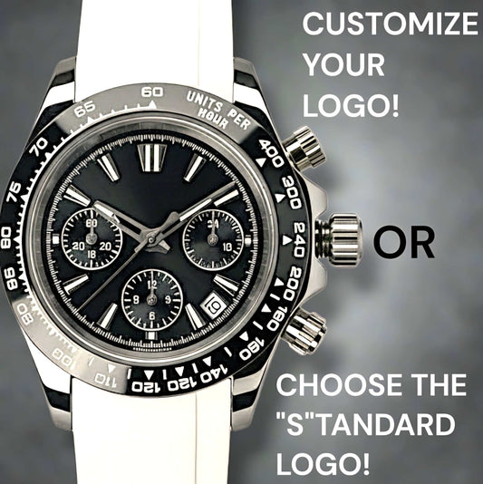 Grand Seiko Daytona Black Dial Seiko Mod chronograph watch with stainless steel bracelet