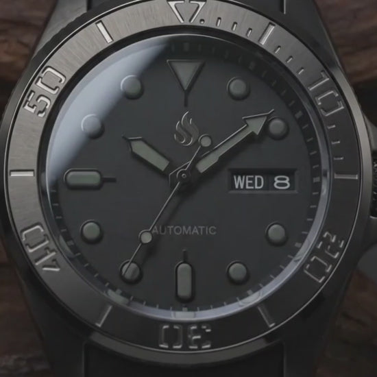 Seiko Mod King Samurai Black stealth bulit by Modtime creations 