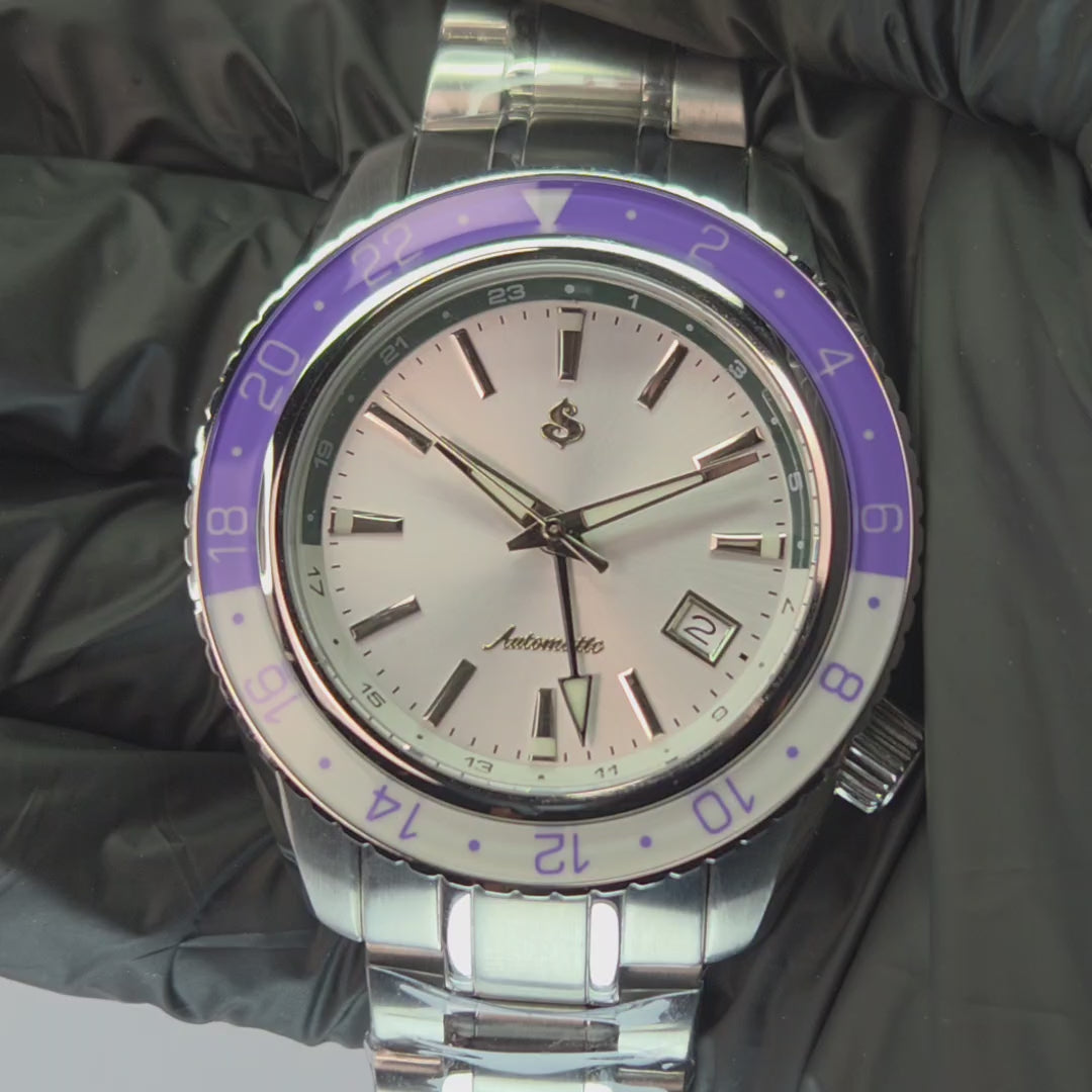 Modded Grand Seiko Purple White GMT