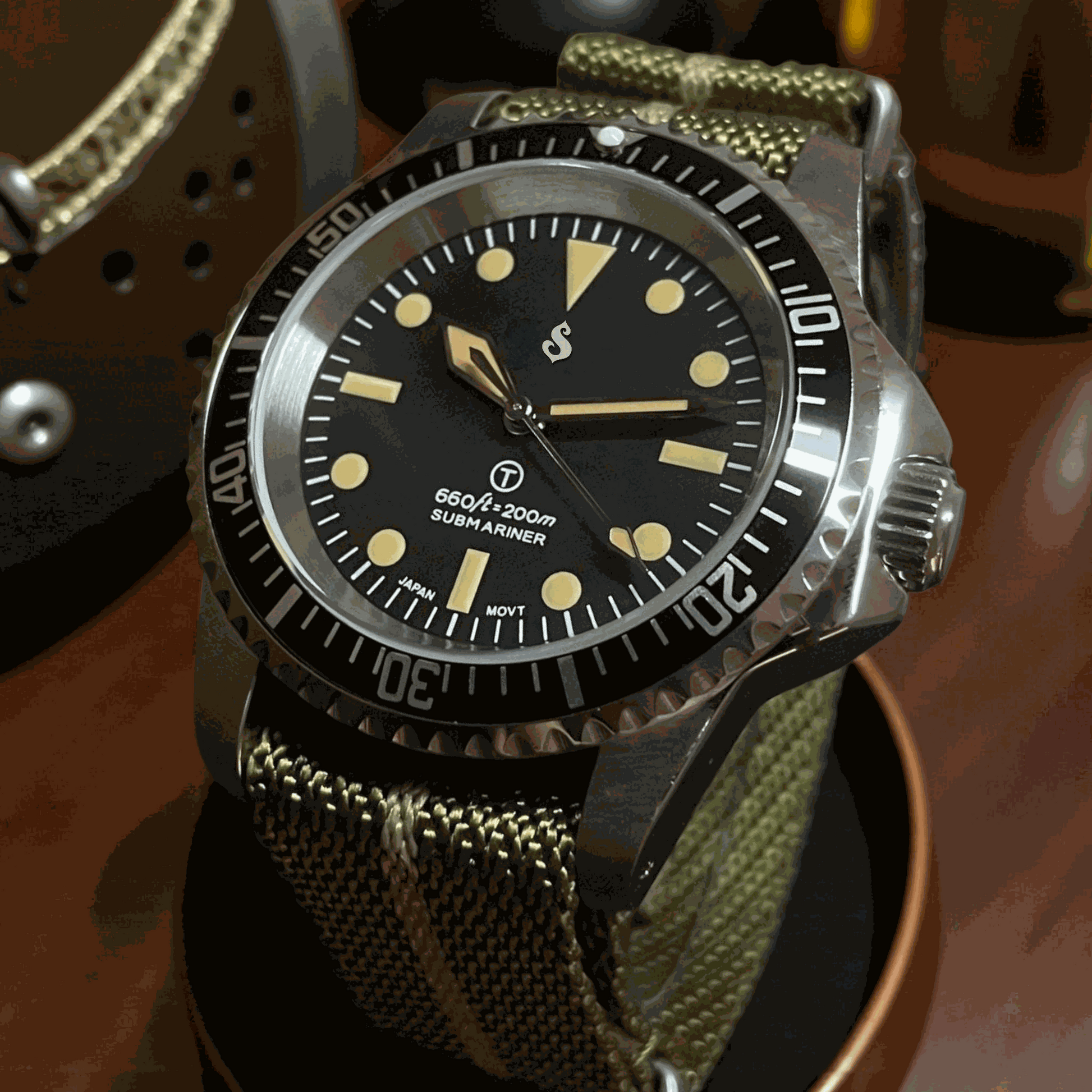 Seiko Mod watches Vintage Submariner Black Dial 