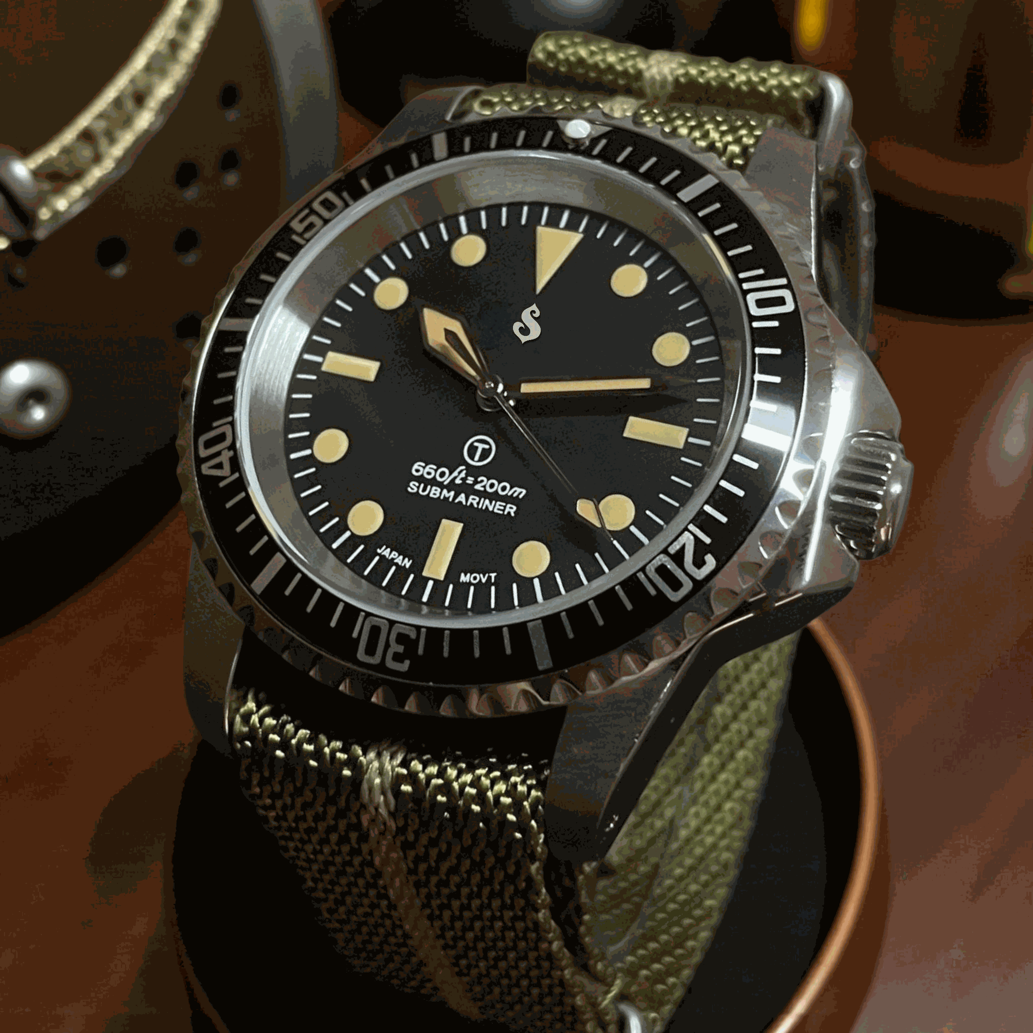 Seiko Mod watches Vintage Submariner Black Dial 