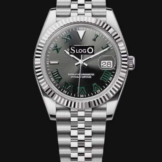 Seiko mod datejust Wimbledon Grey Silver