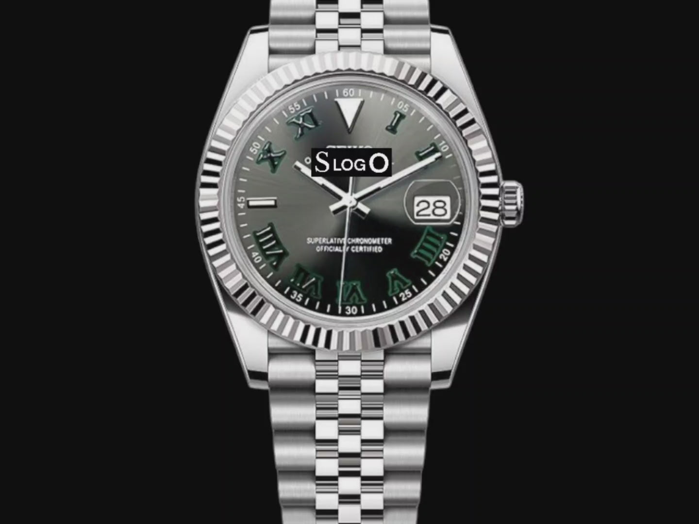 Seiko mod datejust Wimbledon Grey Silver