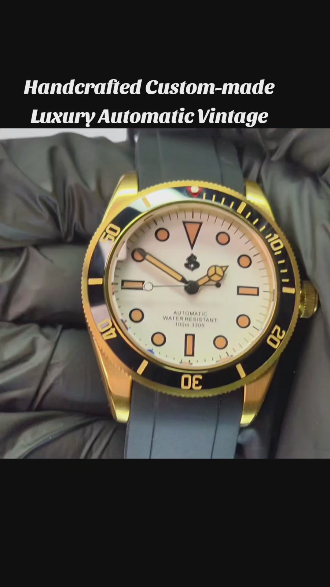 Modded Seiko Yacht Diver Gold White Vintage - Modtime Creations