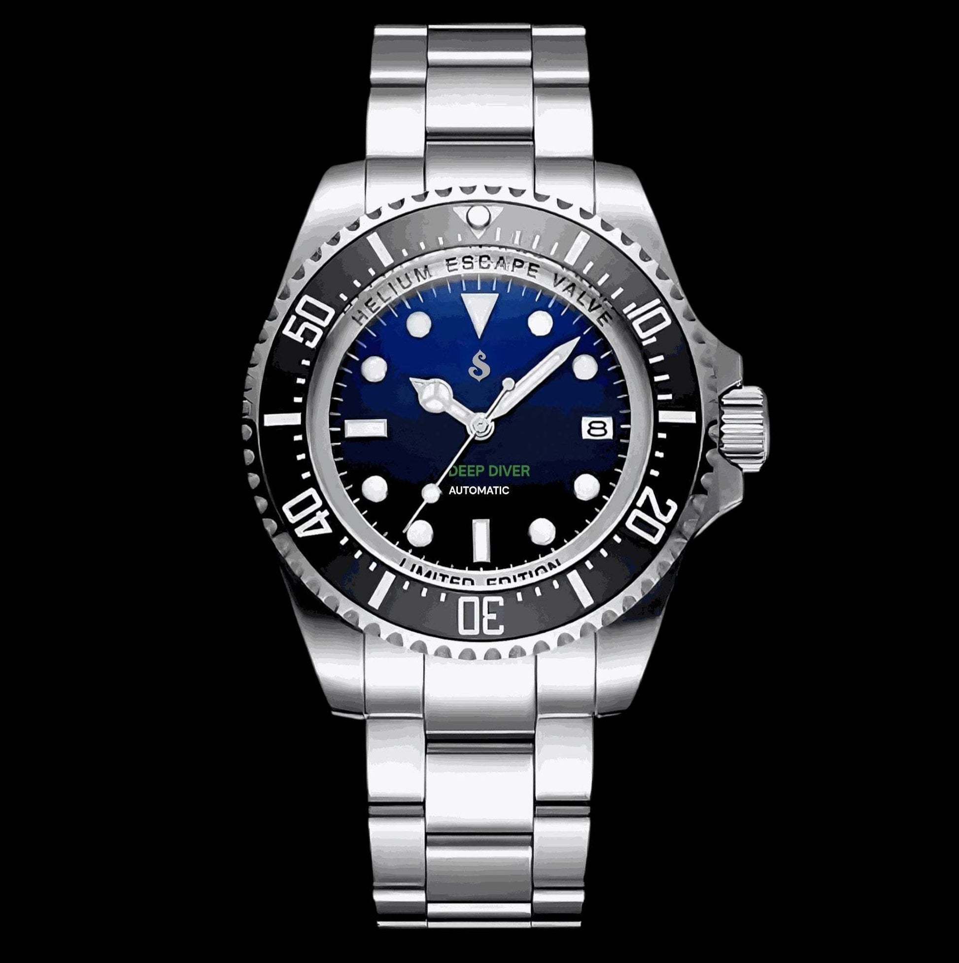 Seiko Mod Sea Dweller Blue black - Modtime Creations