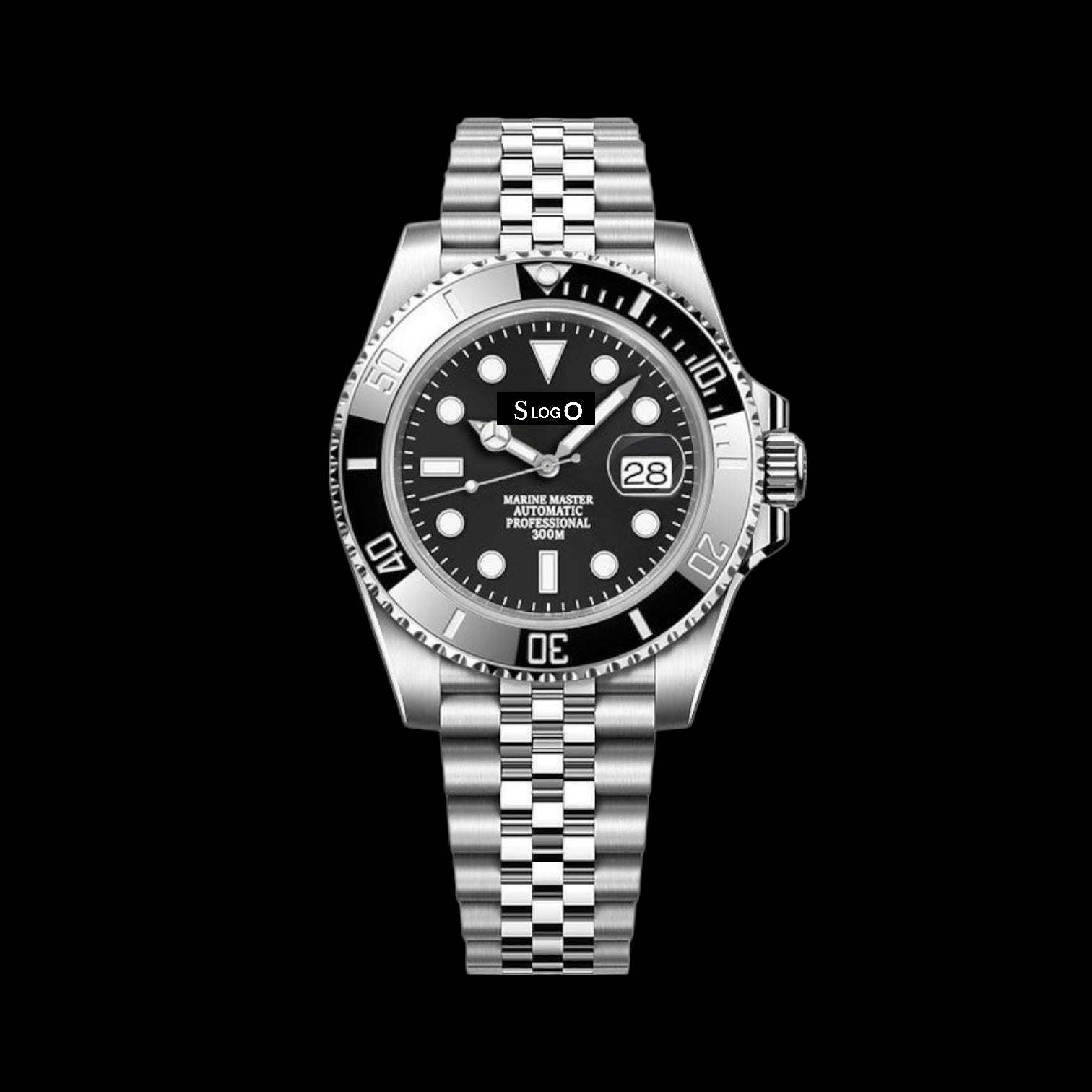 A Close up video of a Seiko Mod Black Submariner
