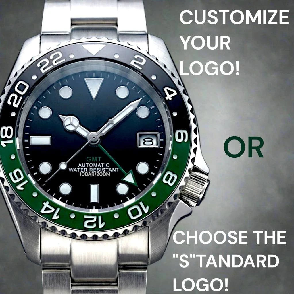 SKX Submariner 42mm Green Black Sprite Seiko Mod diver watch with NH34 GMT movement and sapphire crystal