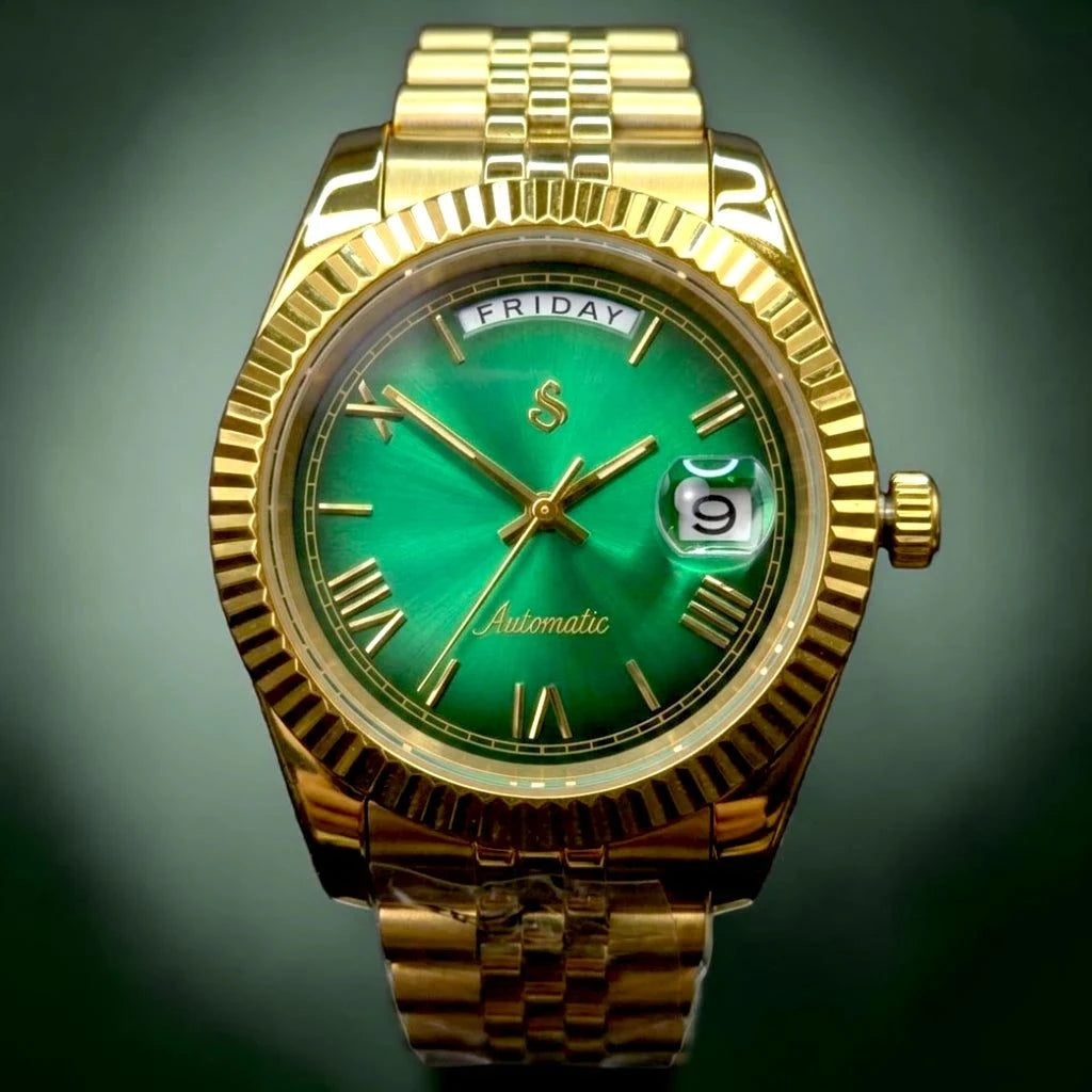 Day & Date Green Numerals Dial Mod Series - Modtime
