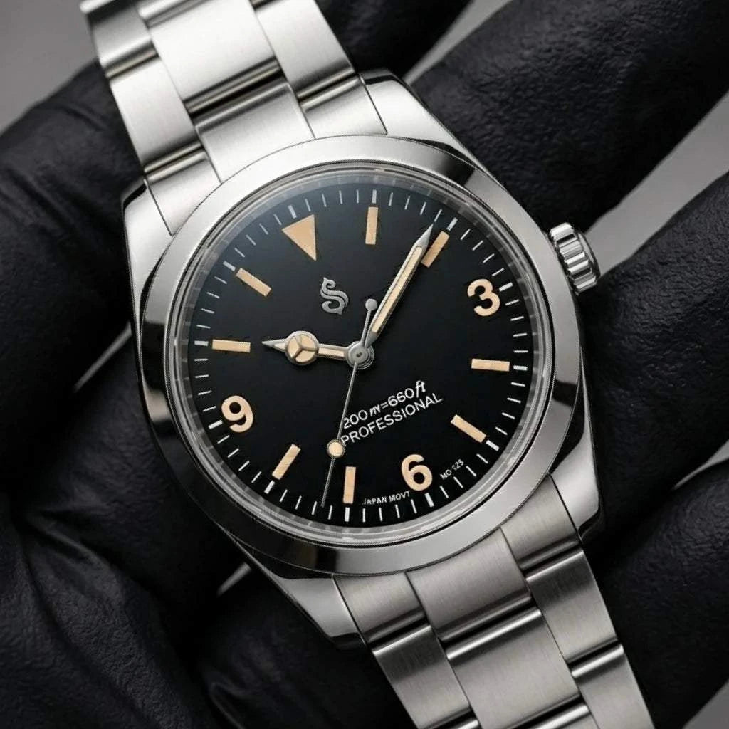 Vintage Xplorer Pilot Silver Black Mod Watch - Modtime