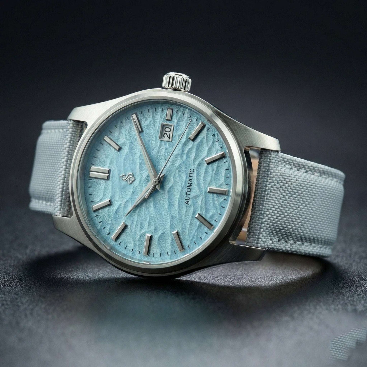 Modded Grand GS Pilot Series watch in light tiff blue with Japanese NH35 automatic movement and sapphire glass