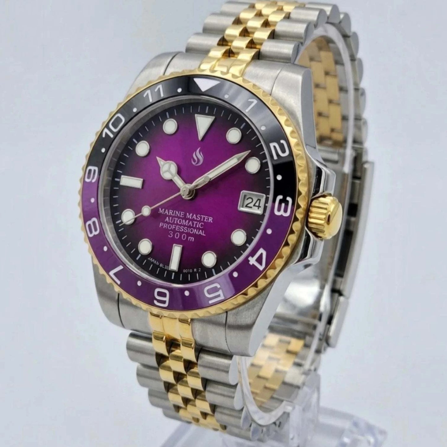 Seikmariner " Joker " Mod Watch Two-Tone Series - Fuchsia Purple Dial - Modtime Creations
